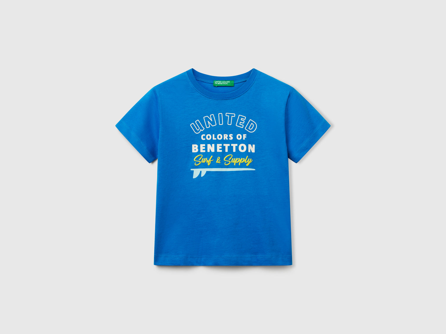 T-shirt con stampa e applicazione da bimbo blu | Benetton Outlet