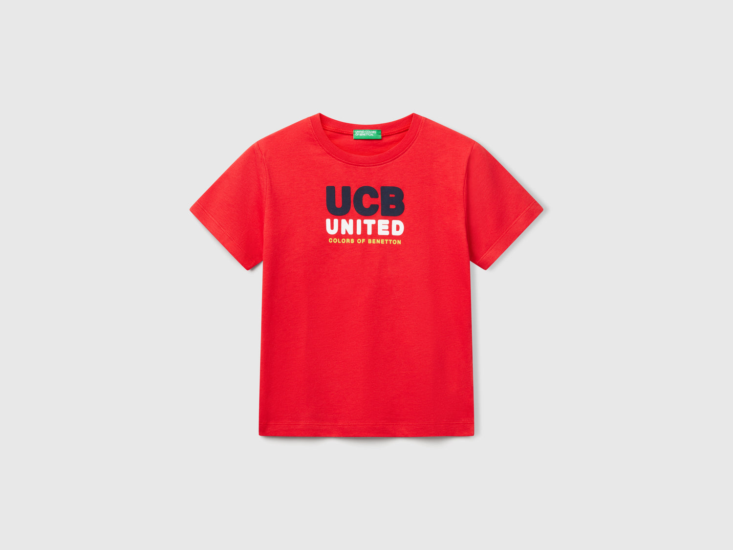 T-shirt con stampa e applicazione da bimbo rosso | Benetton Outlet