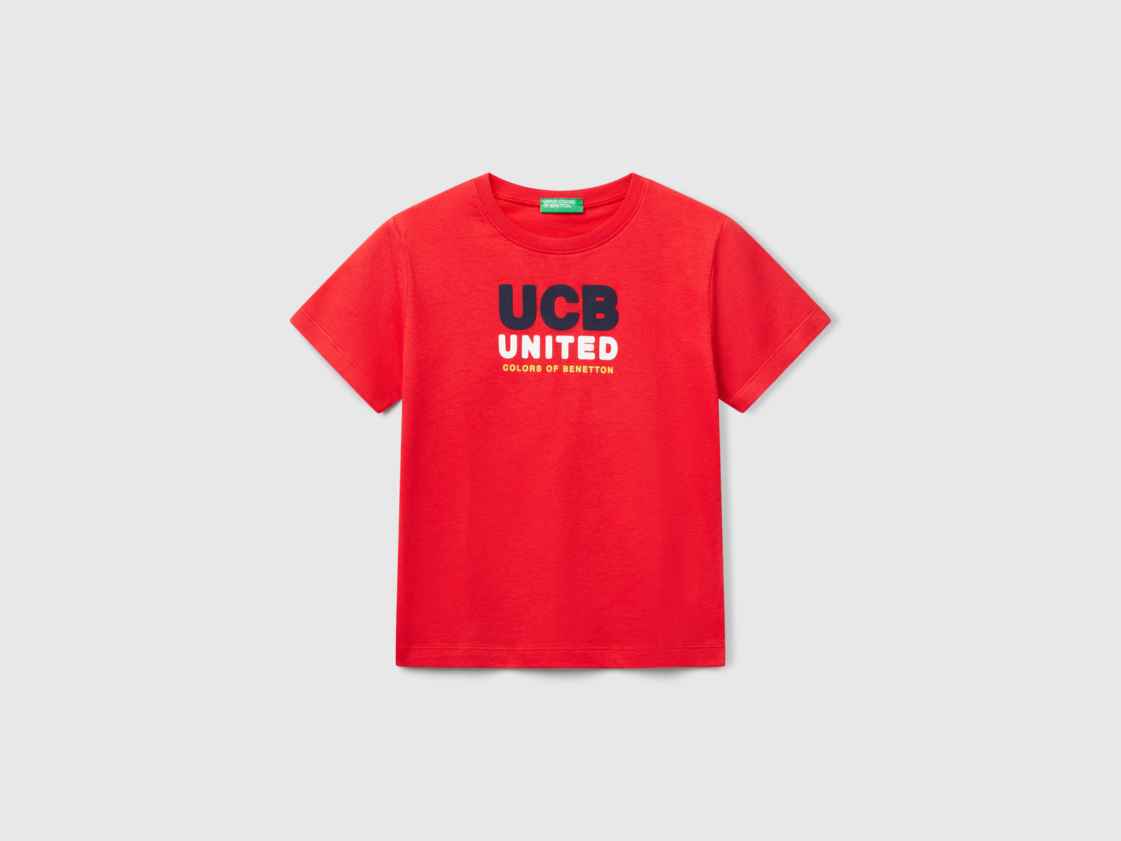 T-shirt con stampa e applicazione da bimbo rosso | Benetton Outlet