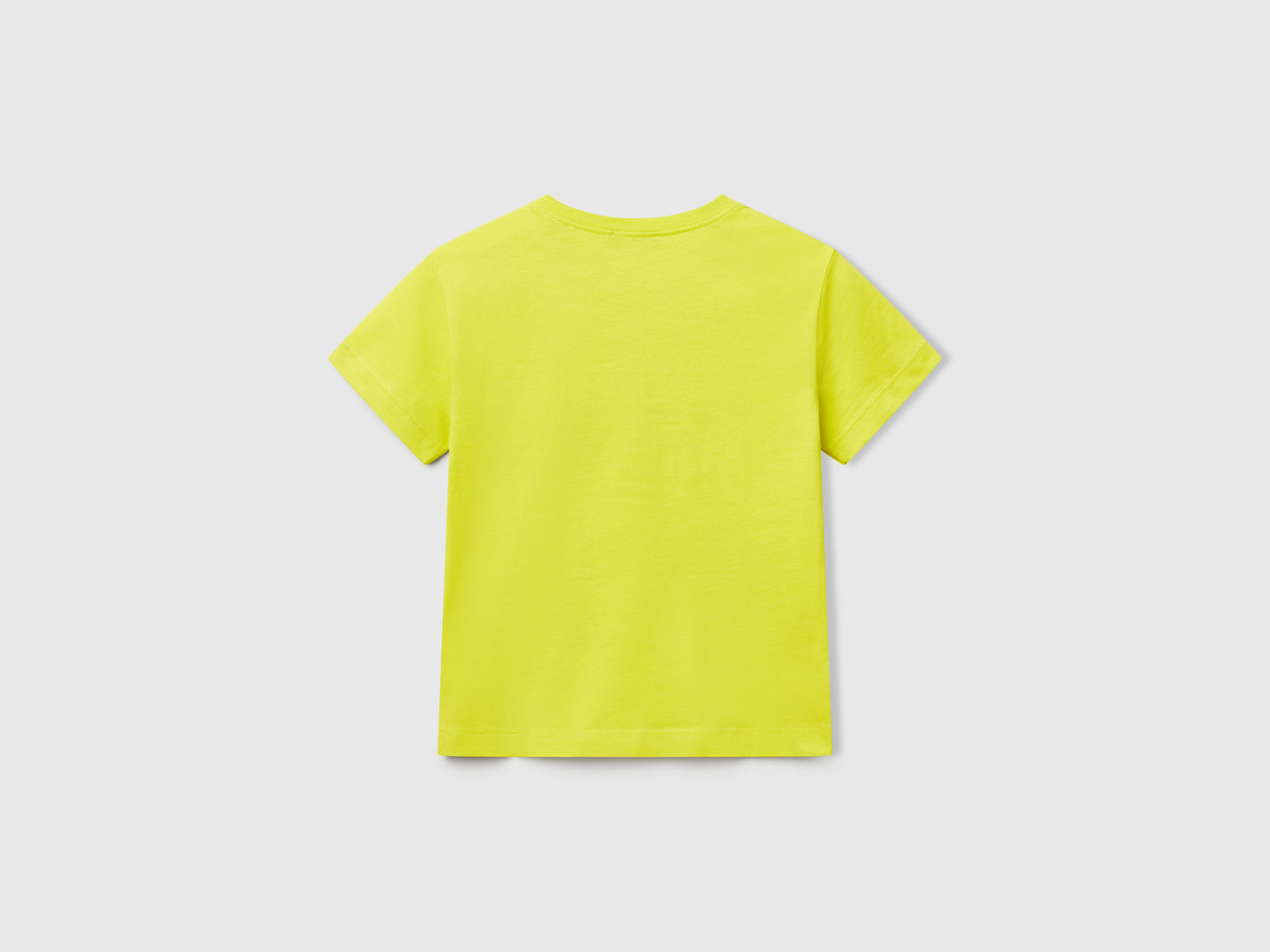 T-shirt con stampa e applicazione da bimbo giallo fluo 2 | Benetton Outlet