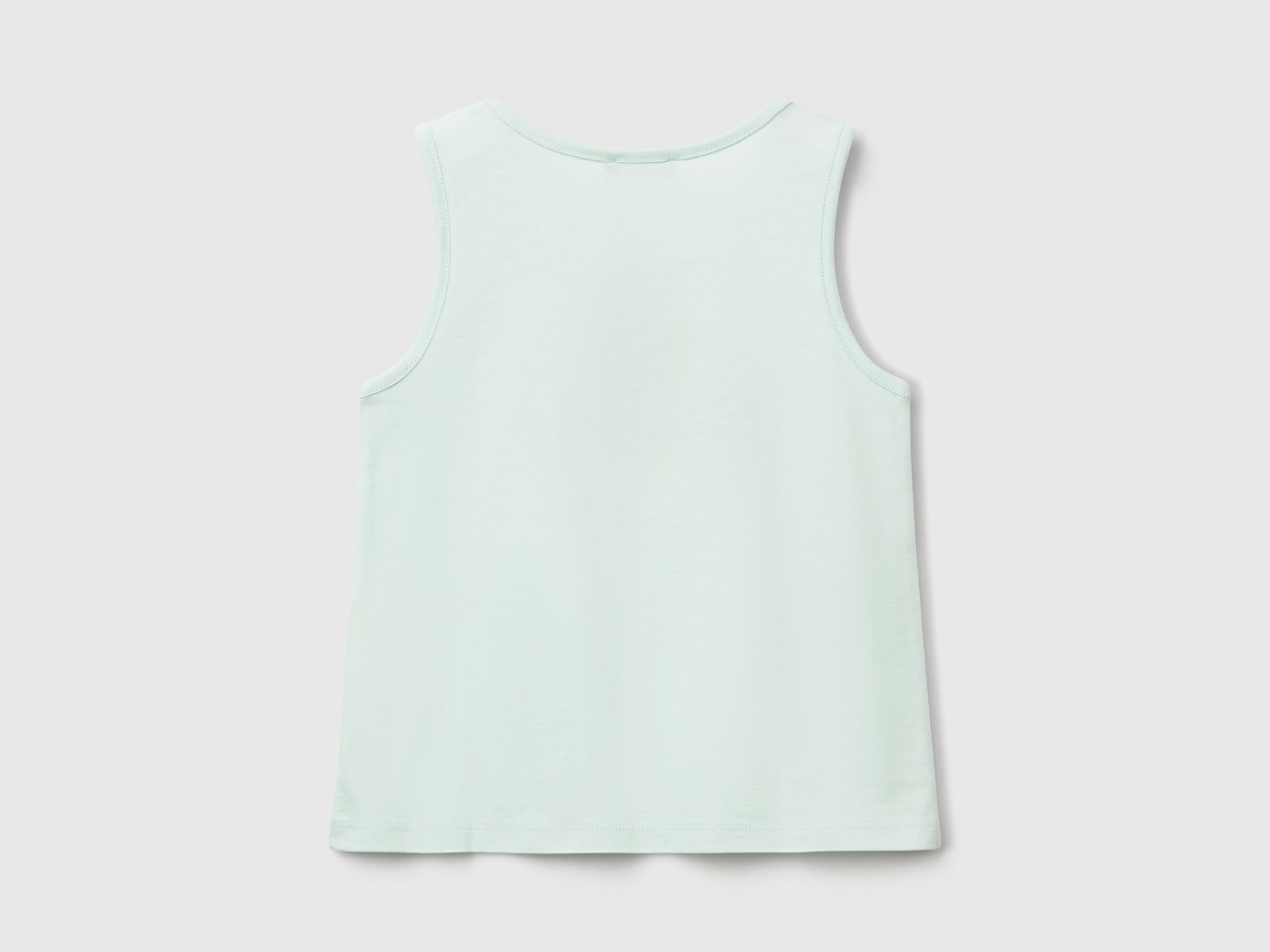 Canotta con logo in cotone bio da bimba verde acqua 2 | Benetton Outlet