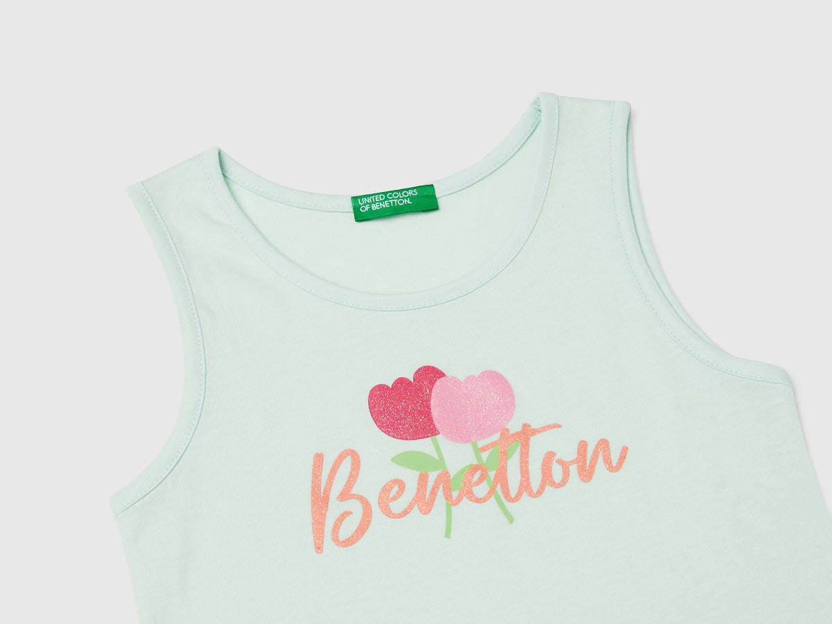 Canotta con logo in cotone bio