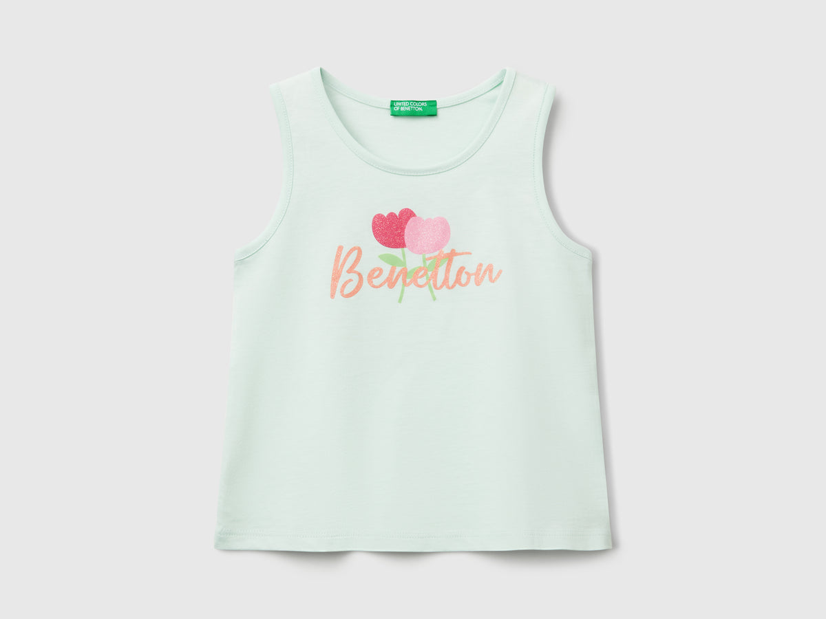 Canotta con logo in cotone bio