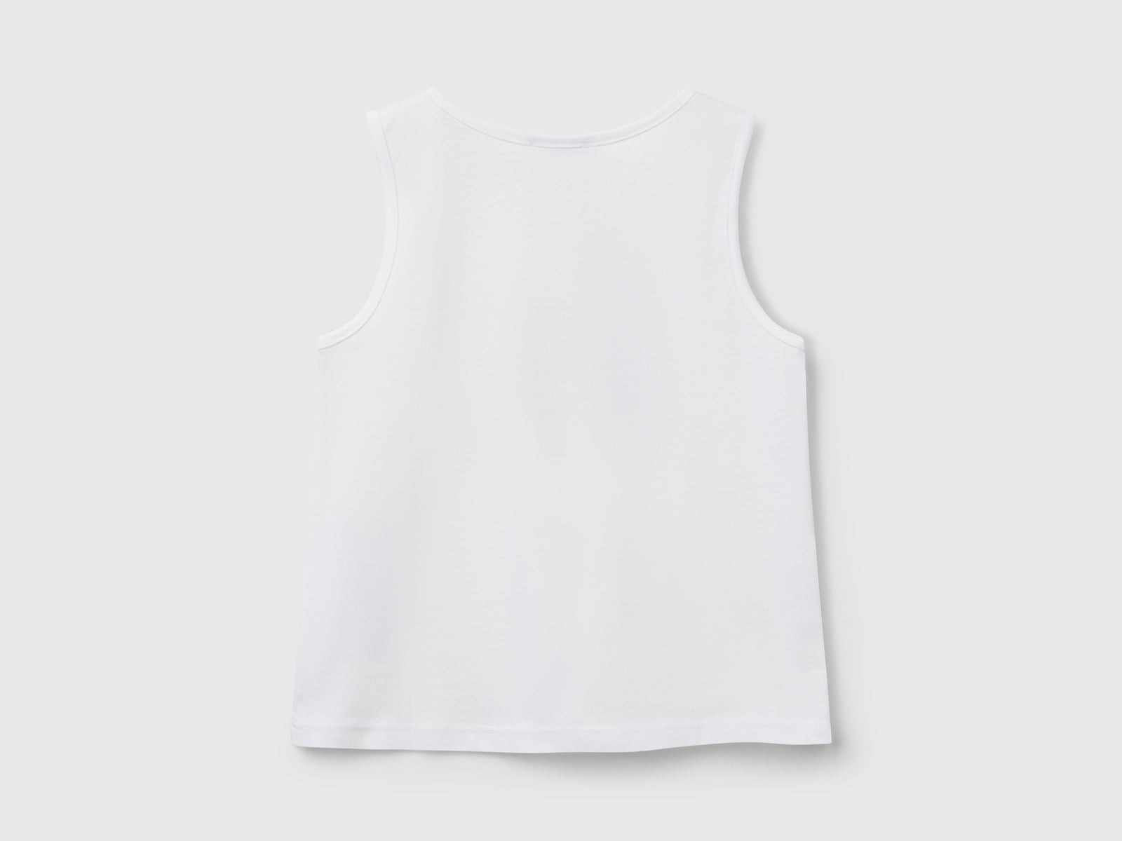 Canotta con logo in cotone bio da bimba bianco 2 | Benetton Outlet