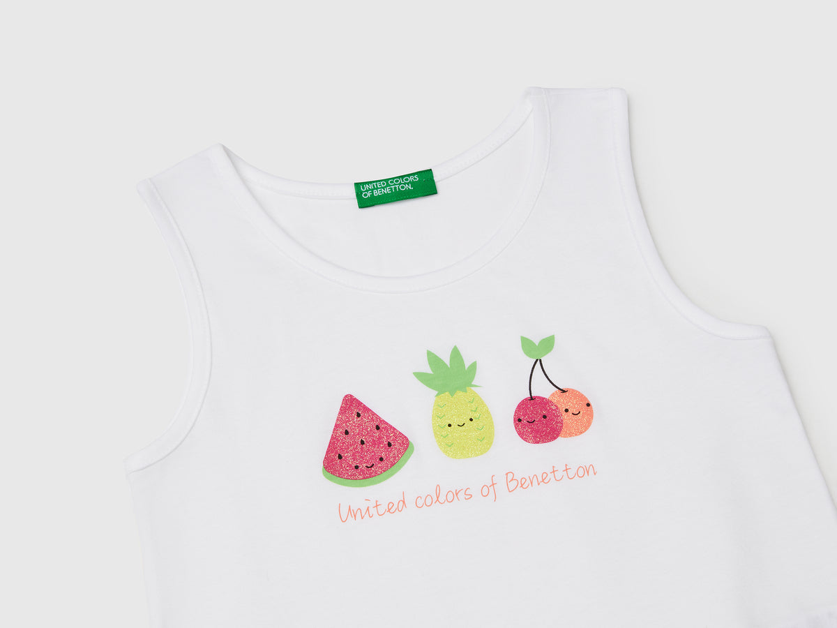 Canotta con logo in cotone bio