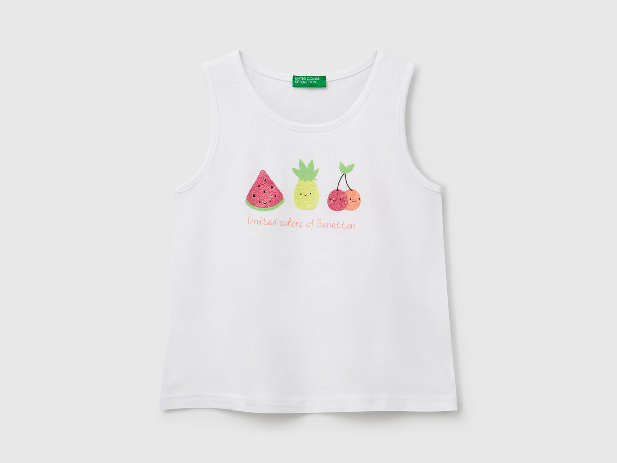 Canotta con logo in cotone bio