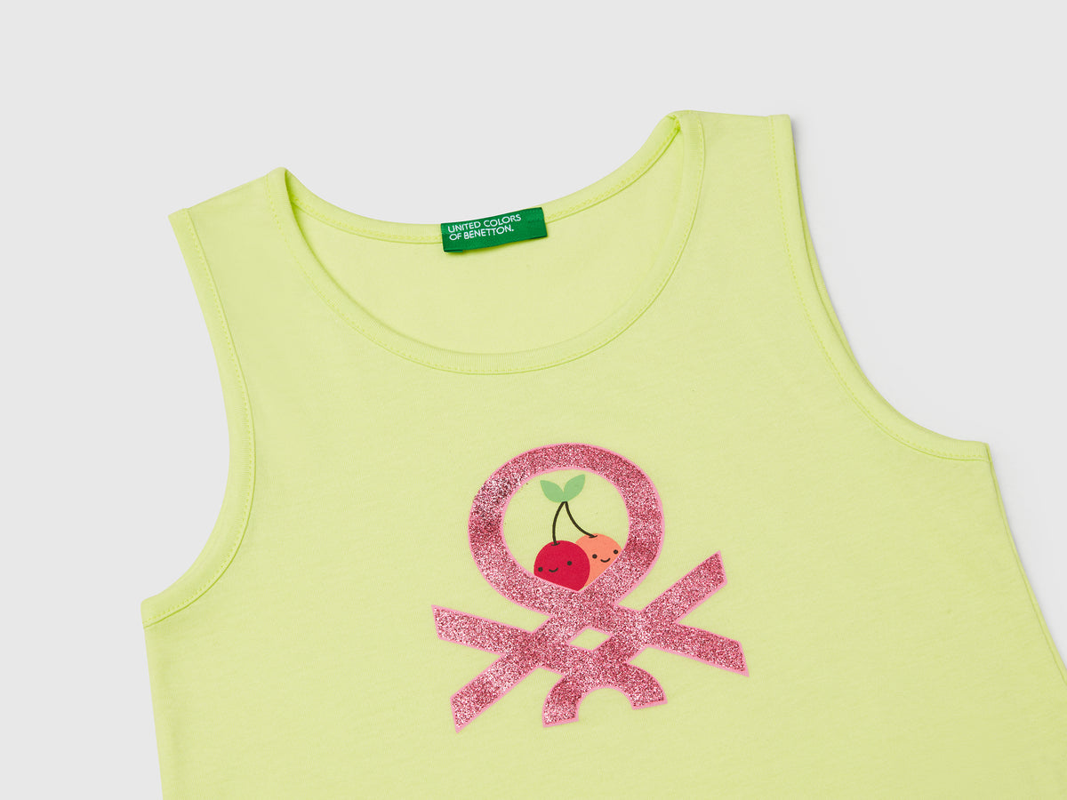 Canotta con logo in cotone bio