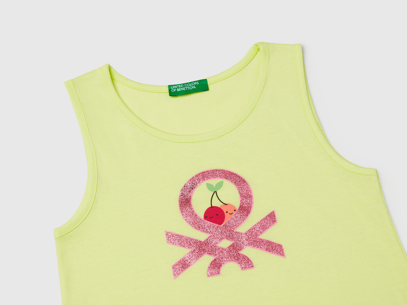Canotta con logo in cotone bio da bimba giallo 3 | Benetton Outlet