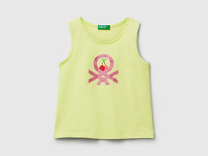 Canotta con logo in cotone bio