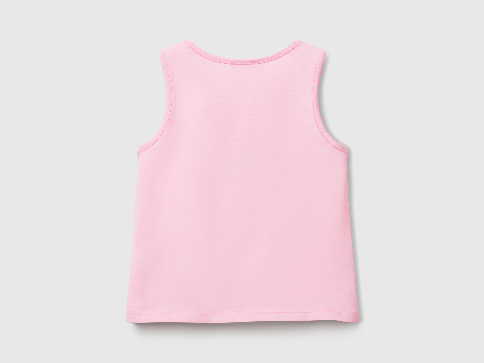 Canotta con logo in cotone bio da bimba rosa 2 | Benetton Outlet