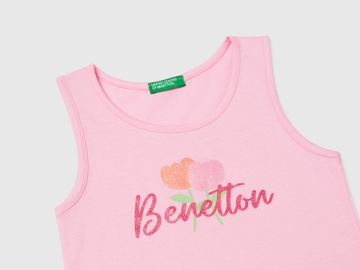 Canotta con logo in cotone bio