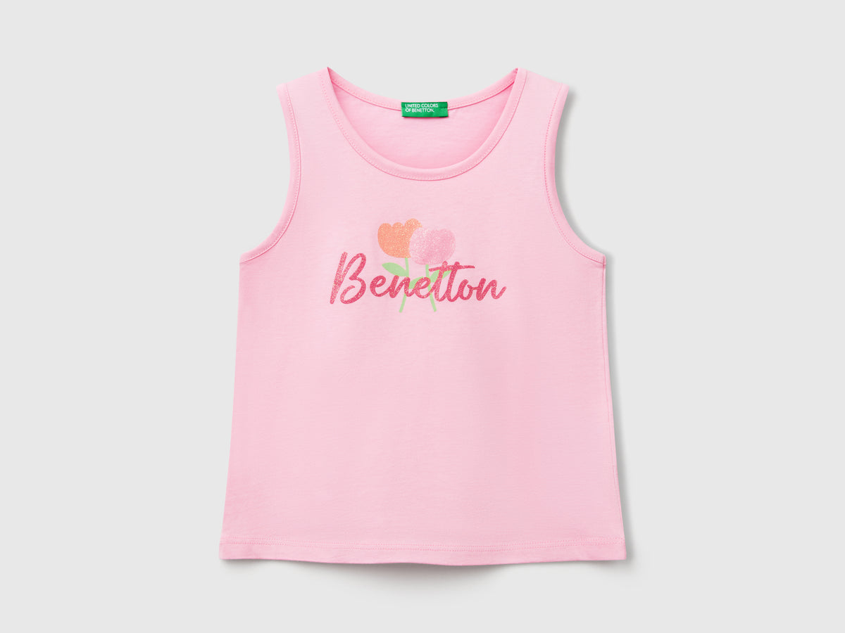 Canotta con logo in cotone bio