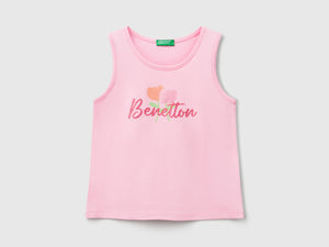 Canotta con logo in cotone bio
