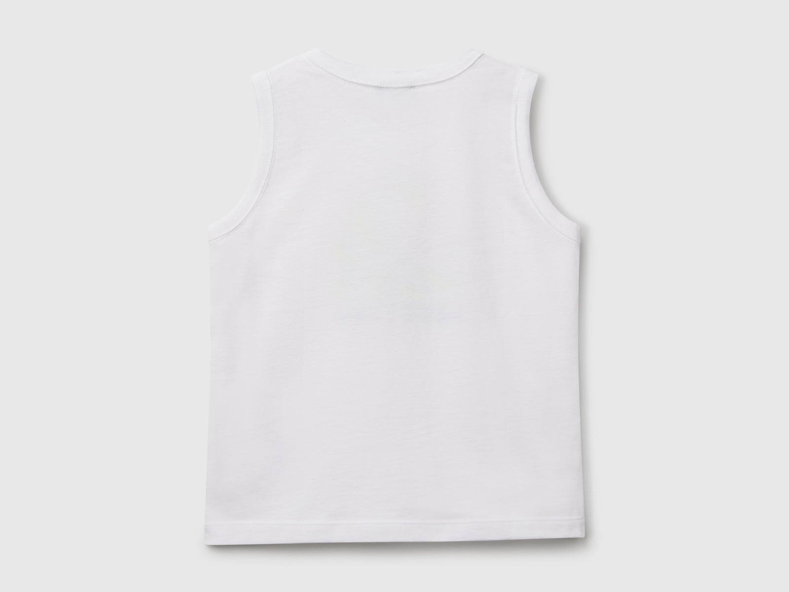 Canotta con logo e applicazione da bimbo bianco 2 | Benetton Outlet