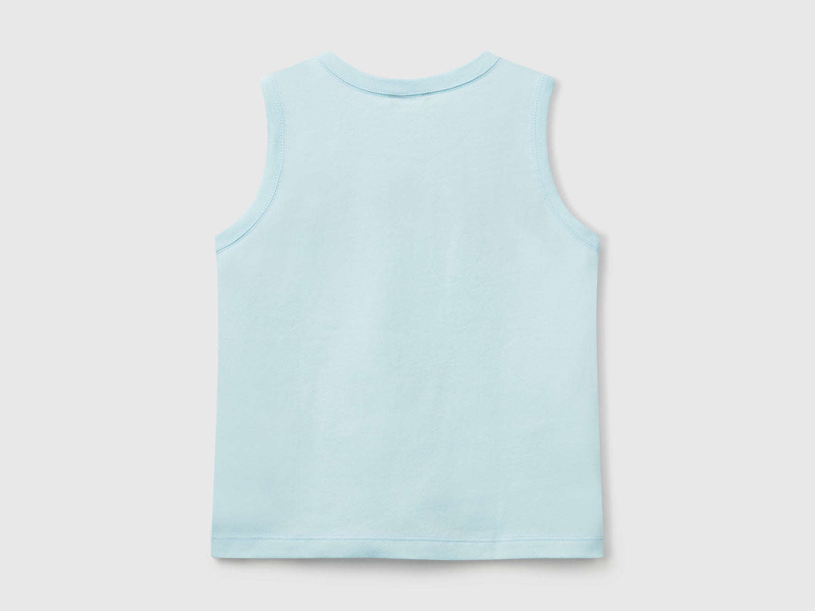 Canotta con logo e applicazione da bimbo azzurro 2 | Benetton Outlet