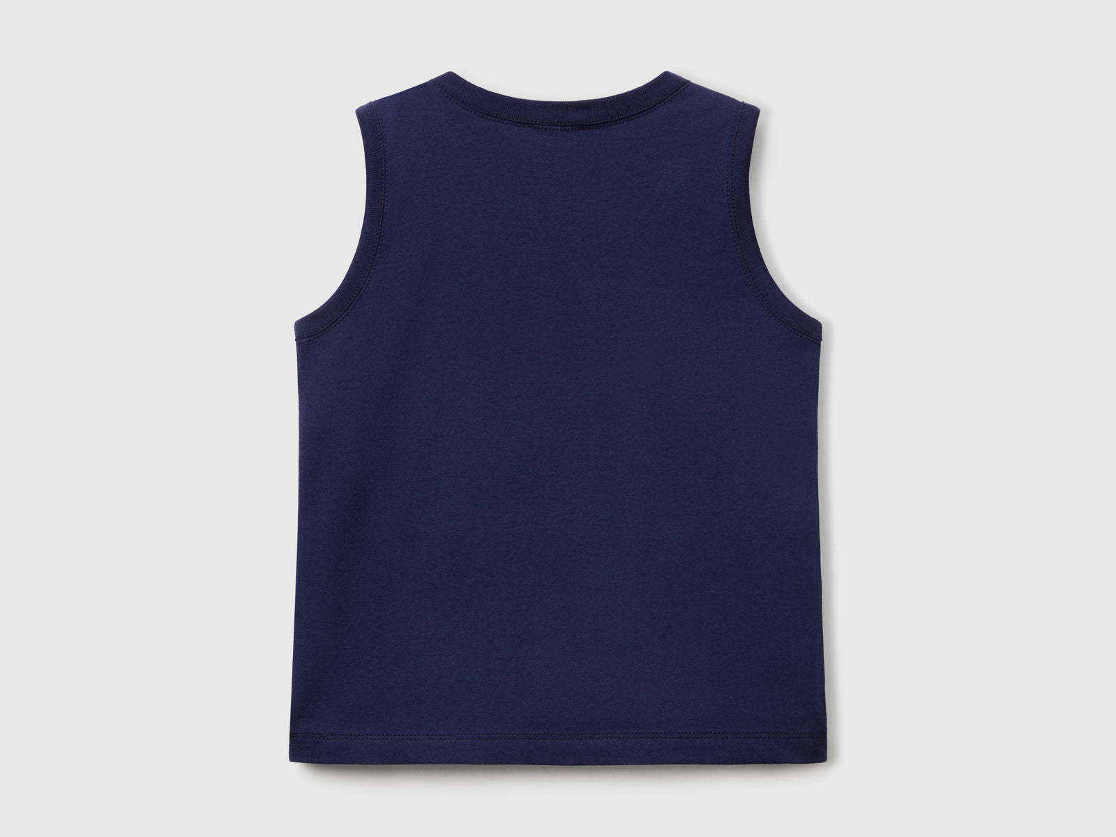 Canotta con logo e applicazione da bimbo blu scuro 2 | Benetton Outlet