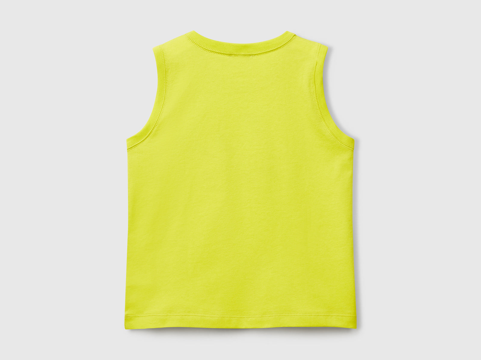Canotta con logo e applicazione da bimbo giallo fluo 2 | Benetton Outlet