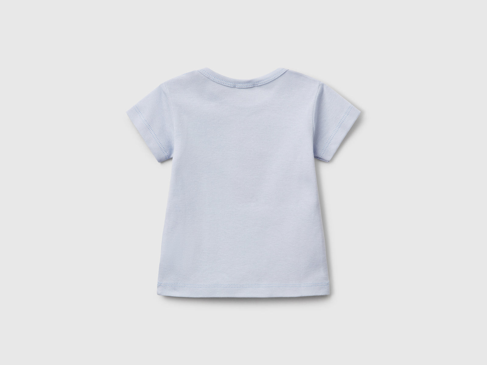 Maglietta in cotone da neonato celeste 2 | Benetton Outlet