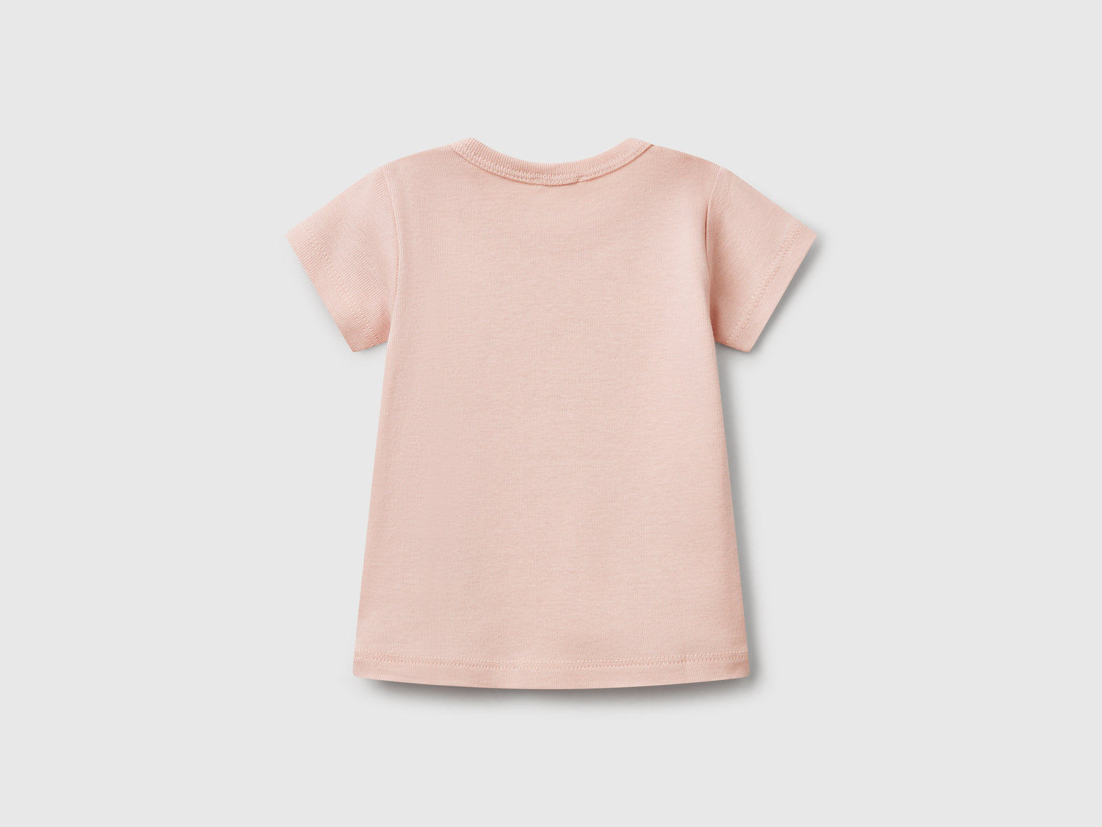 Maglietta in cotone da neonato rosa tenue 2 | Benetton Outlet