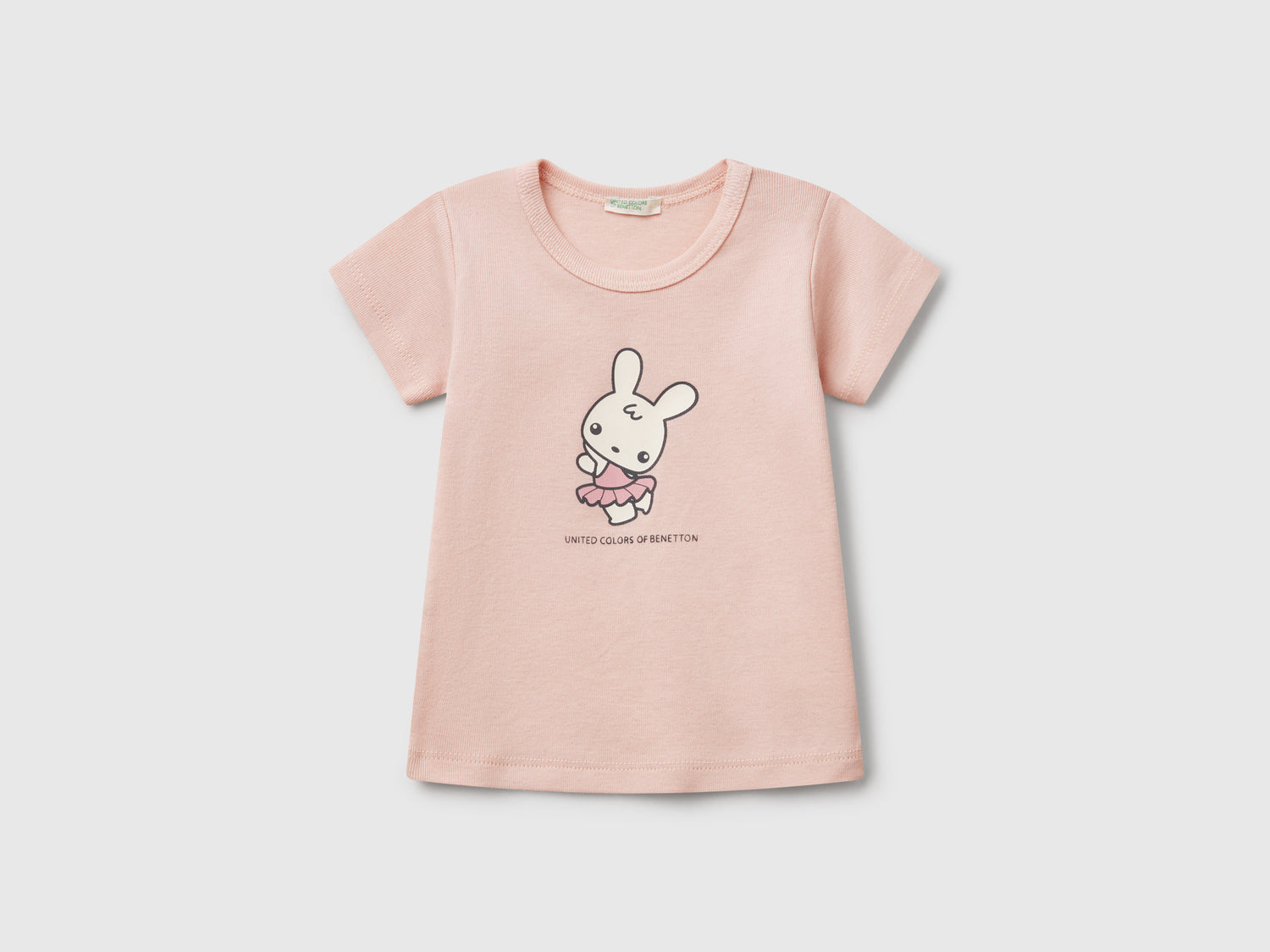 Maglietta in cotone da neonato rosa tenue | Benetton Outlet