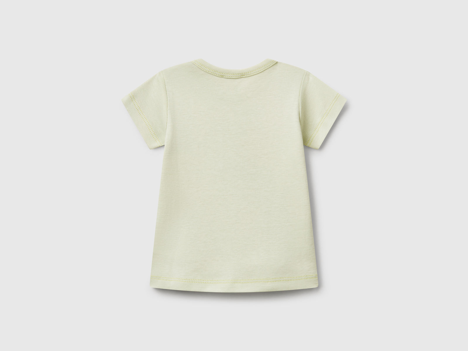 Maglietta in cotone da neonato verde chiaro 2 | Benetton Outlet
