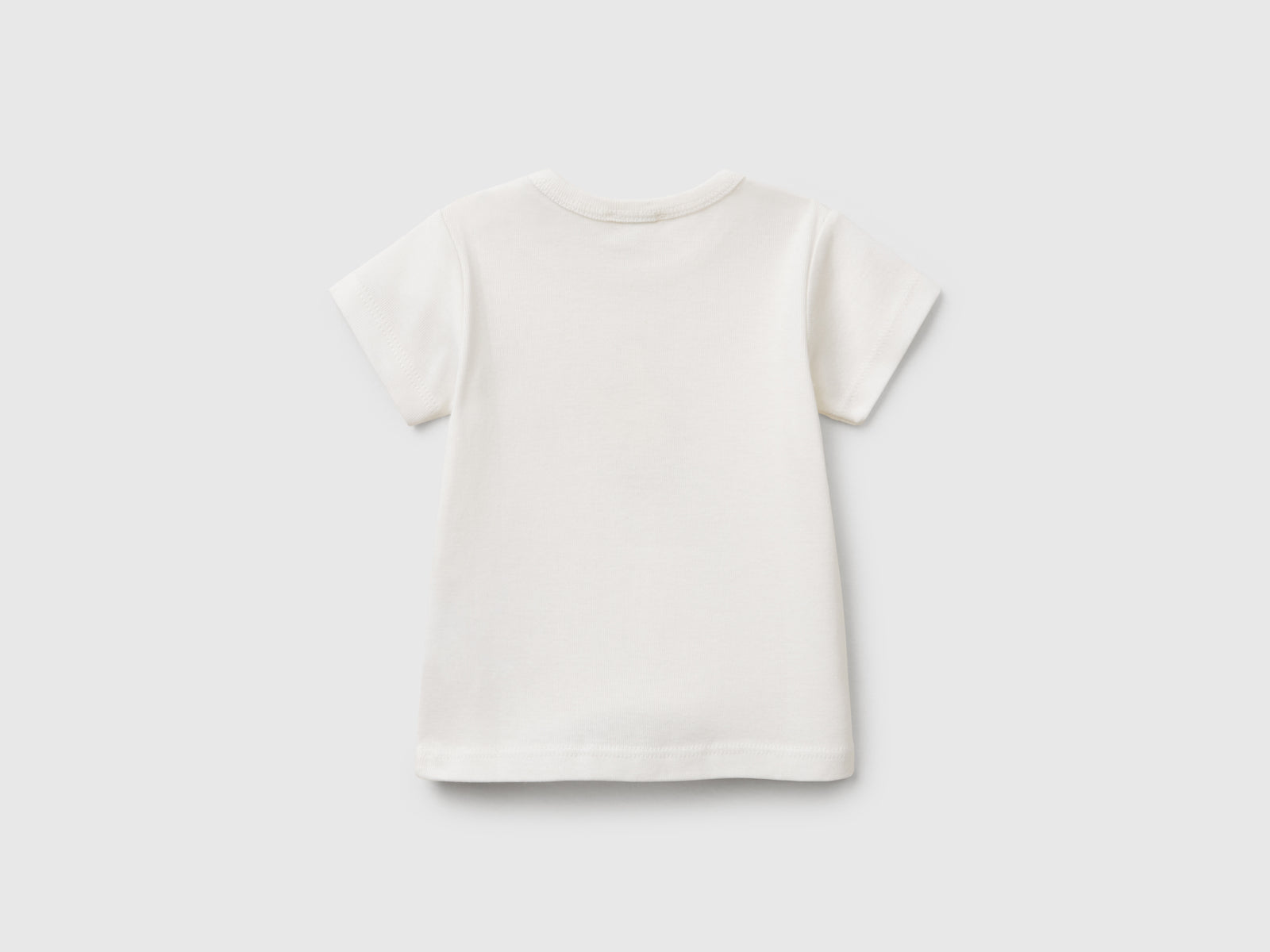Maglietta in cotone da neonato bianco 2 | Benetton Outlet
