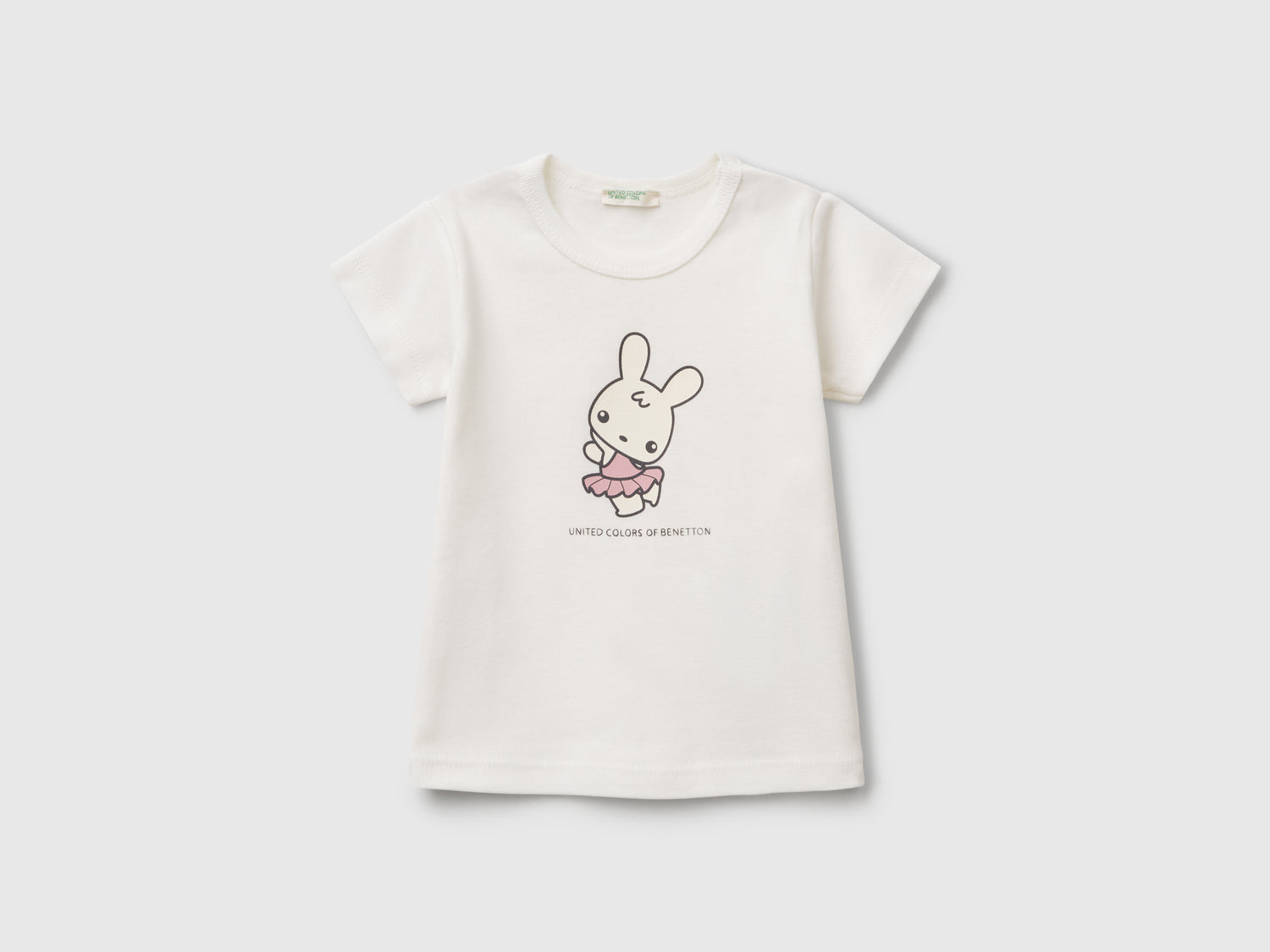 Maglietta in cotone da neonato bianco | Benetton Outlet