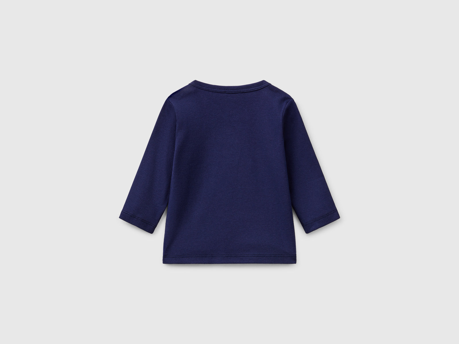 T-shirt manica lunga in cotone da neonato blu scuro 2 | Benetton Outlet