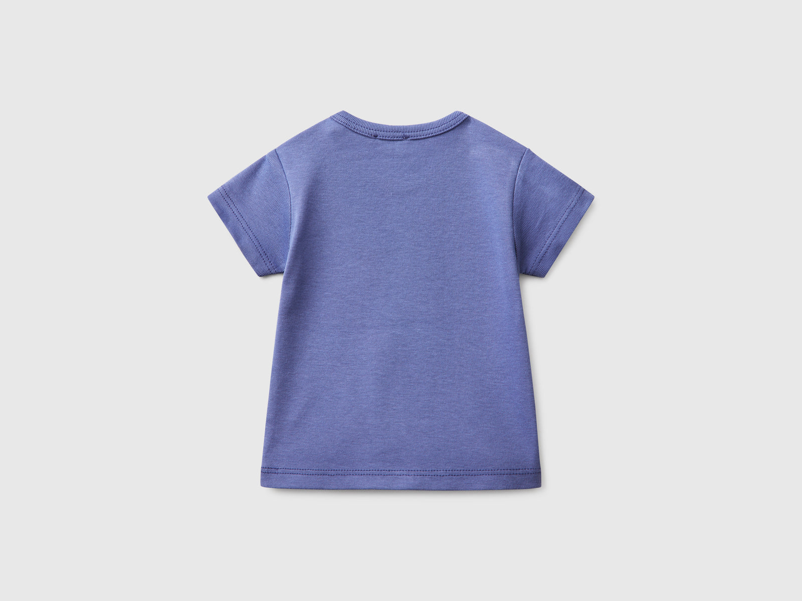 T-shirt manica corta in cotone da neonato blu 2 | Benetton Outlet