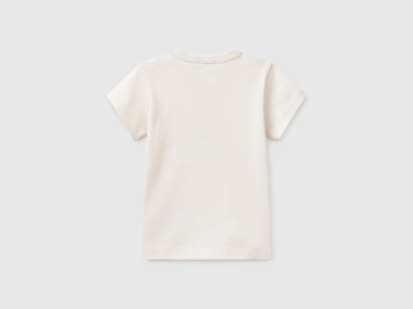 T-shirt manica corta in cotone da neonato bianco 2 | Benetton Outlet