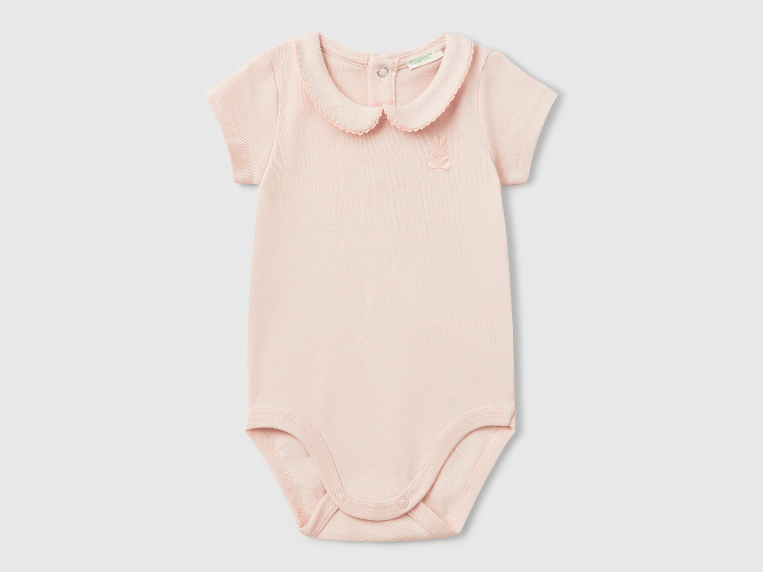 Body con colletto in cotone da neonato rosa tenue | Benetton Outlet