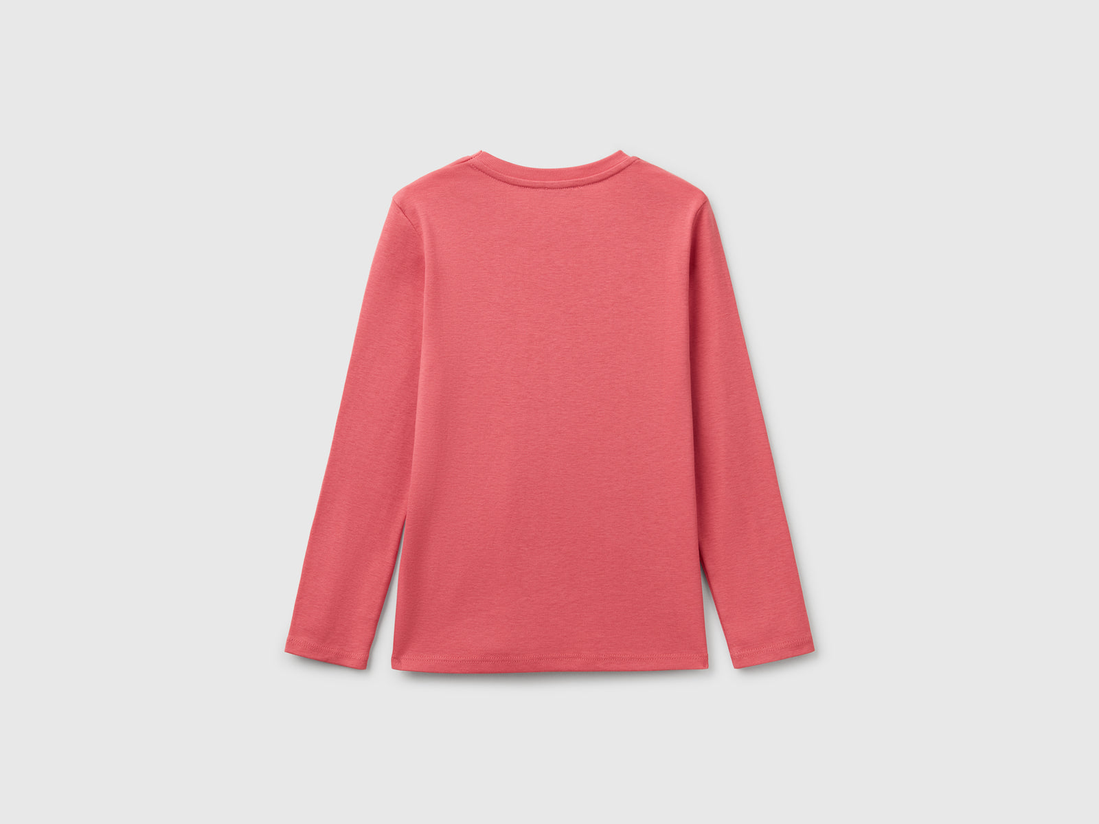 Maglietta a manica lunga con stampa glitter da bambina ciclamino 2 | Benetton Outlet