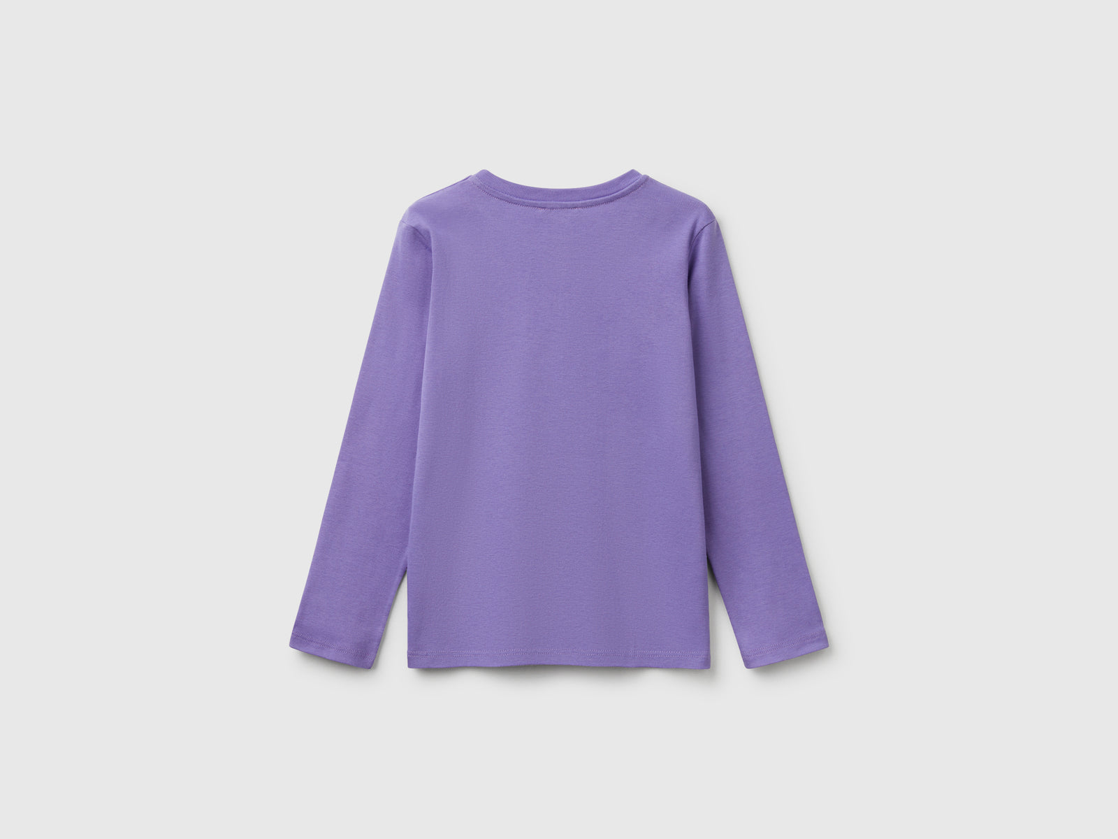 Maglietta a manica lunga con stampa glitter da bambina pervinca 2 | Benetton Outlet