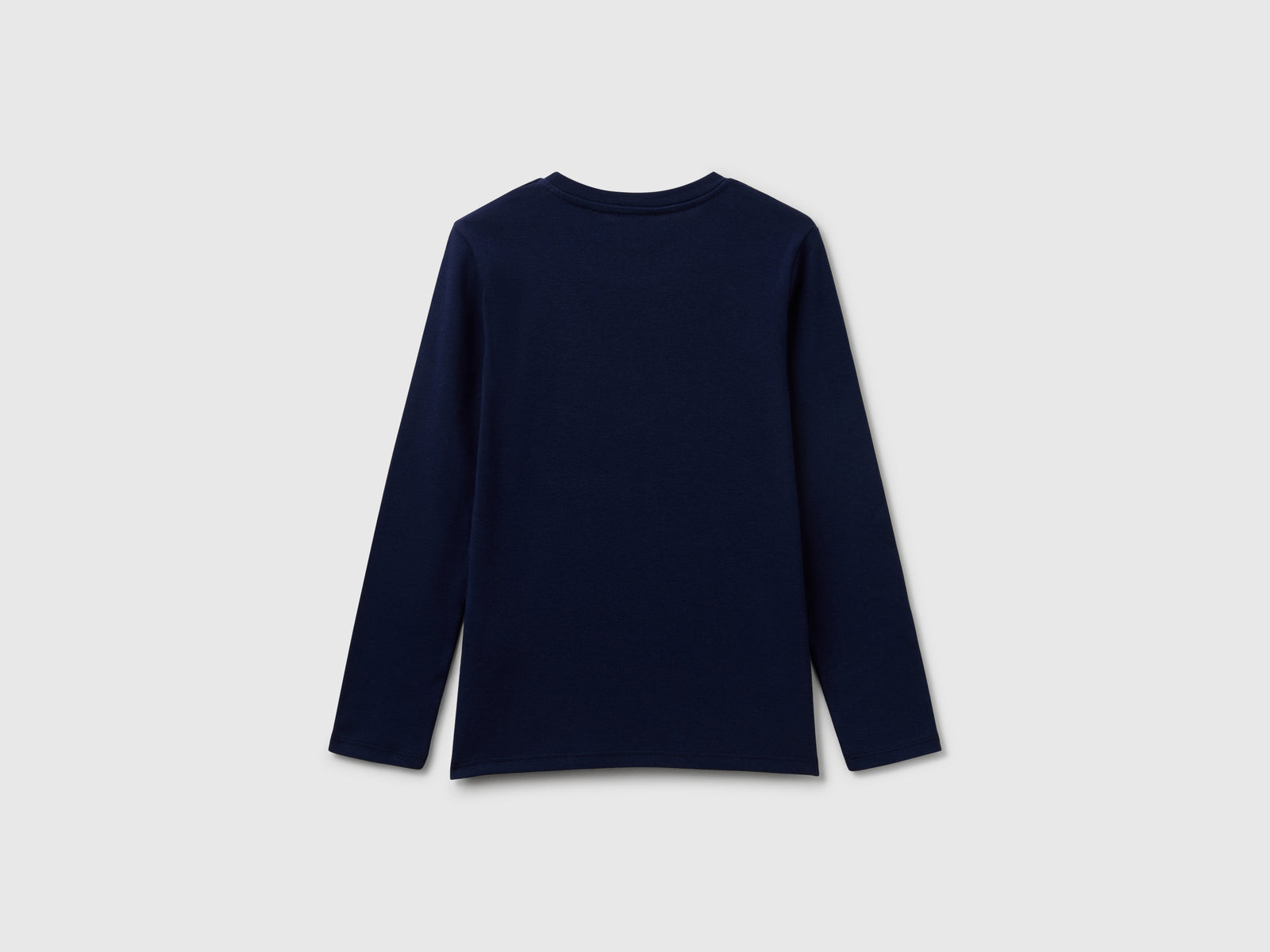 Maglietta a manica lunga con stampa glitter da bambina blu scuro 2 | Benetton Outlet