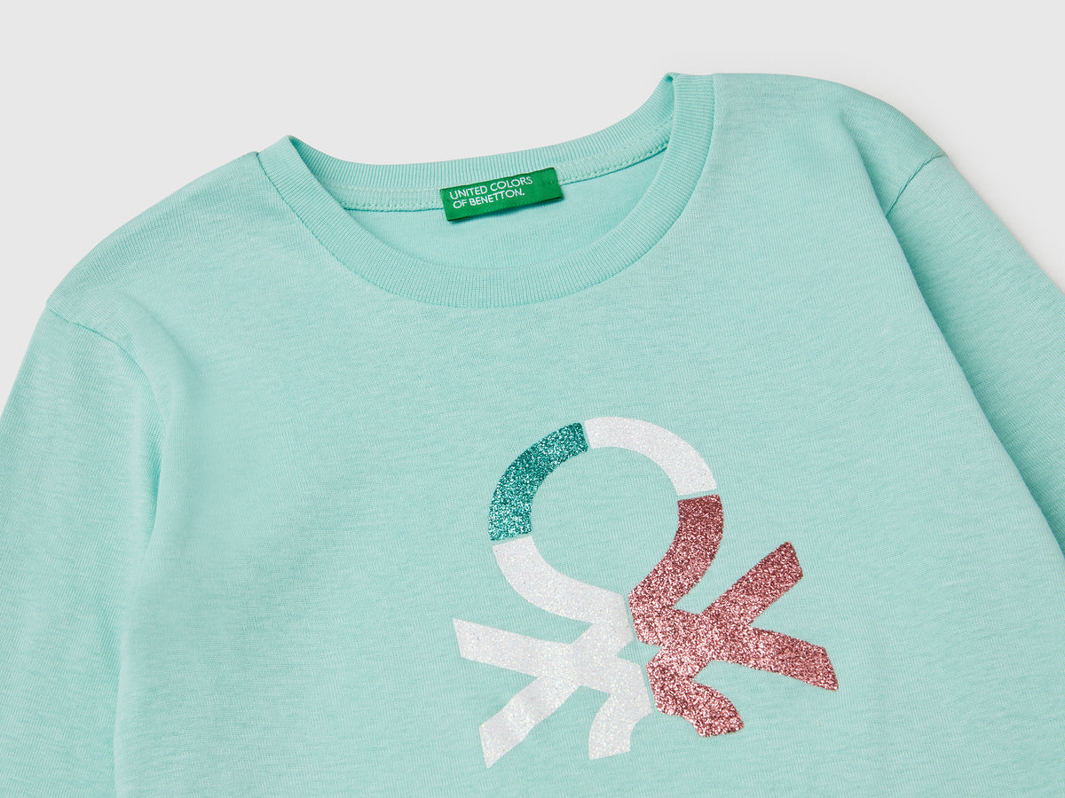 Maglietta a manica lunga con stampa glitter