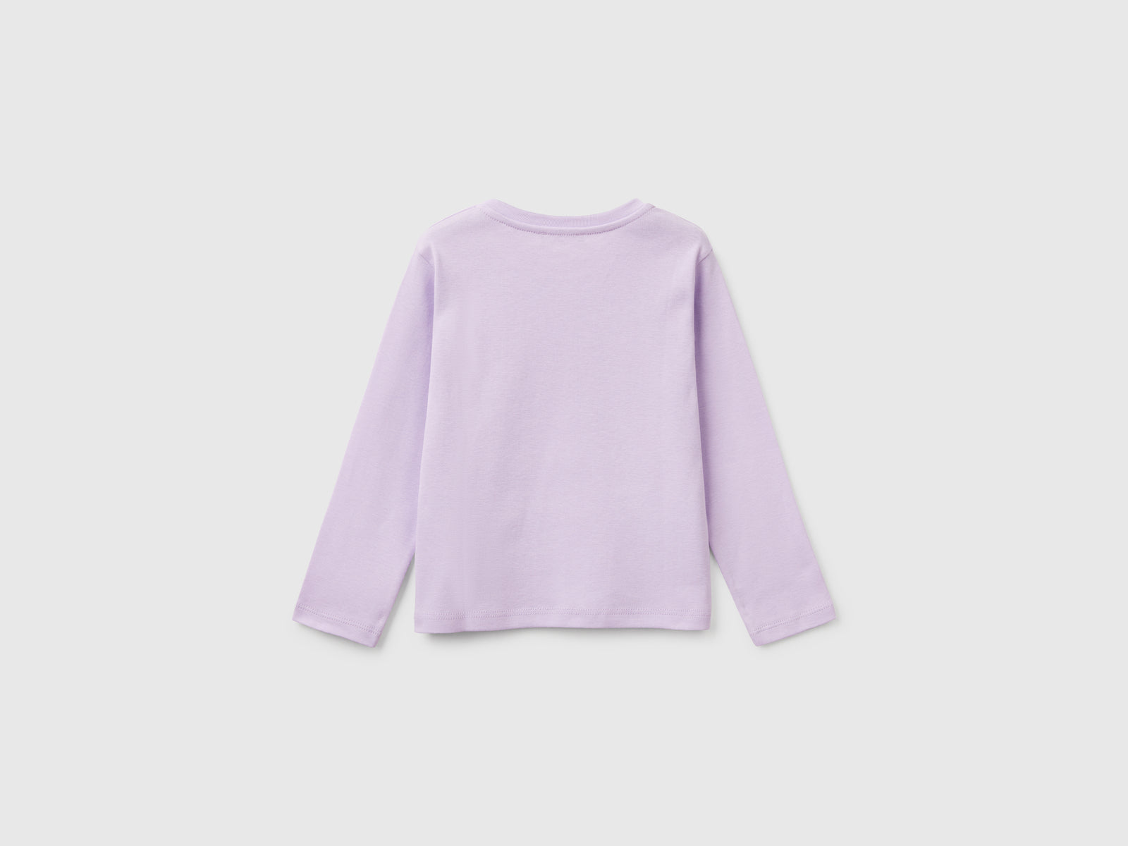 T-shirt slim fit con stampa glitter da bimba lilla 2 | Benetton Outlet