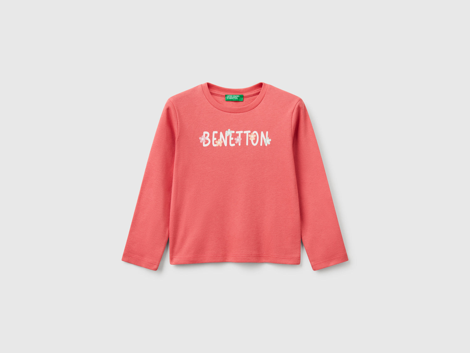 T-shirt slim fit con stampa glitter da bimba ciclamino | Benetton Outlet
