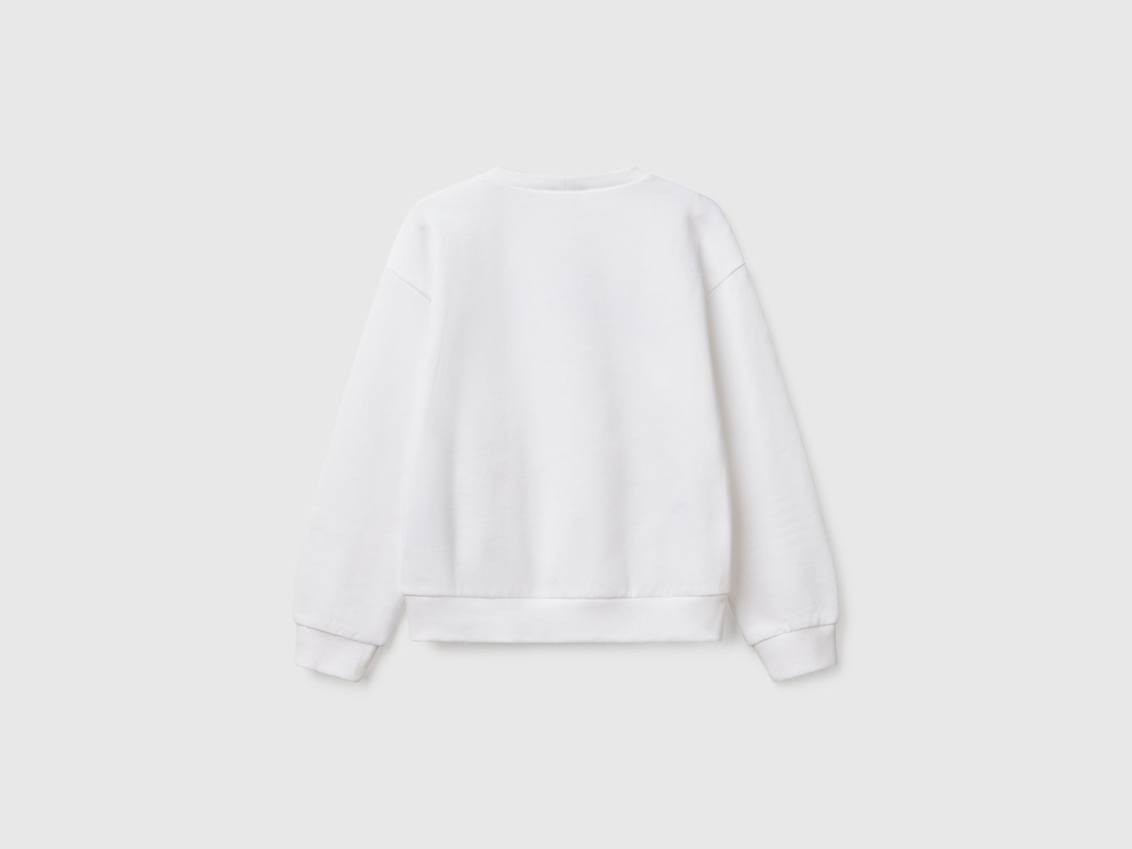 Felpa con stampa glitter da bambina bianco 2 | Benetton Outlet