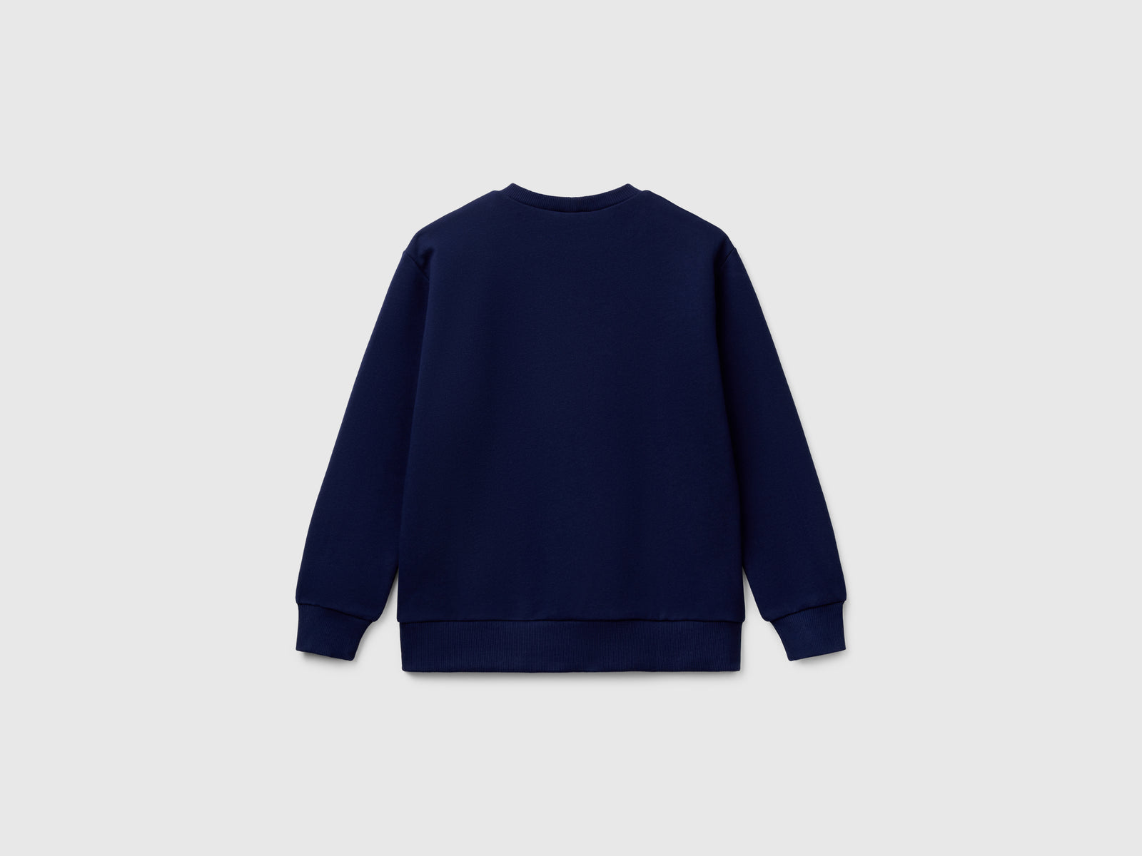 Felpa con stampa in puro cotone da bambino blu scuro 2 | Benetton Outlet