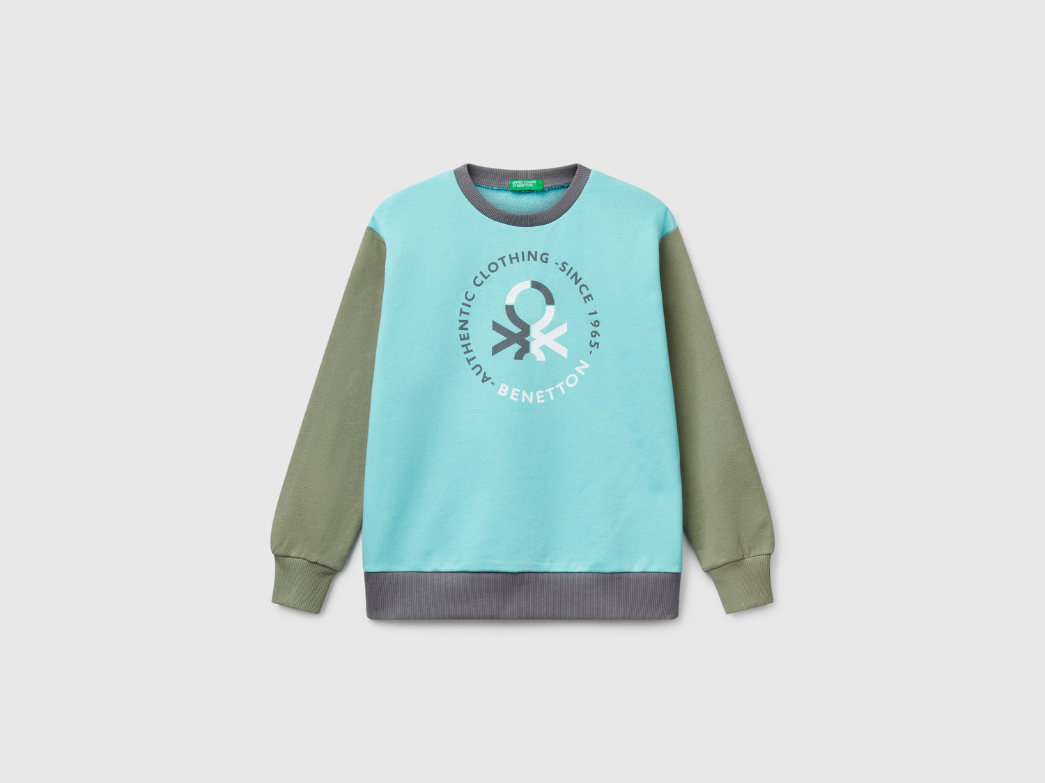 Felpa con stampa in puro cotone da bambino multi-color | Benetton Outlet