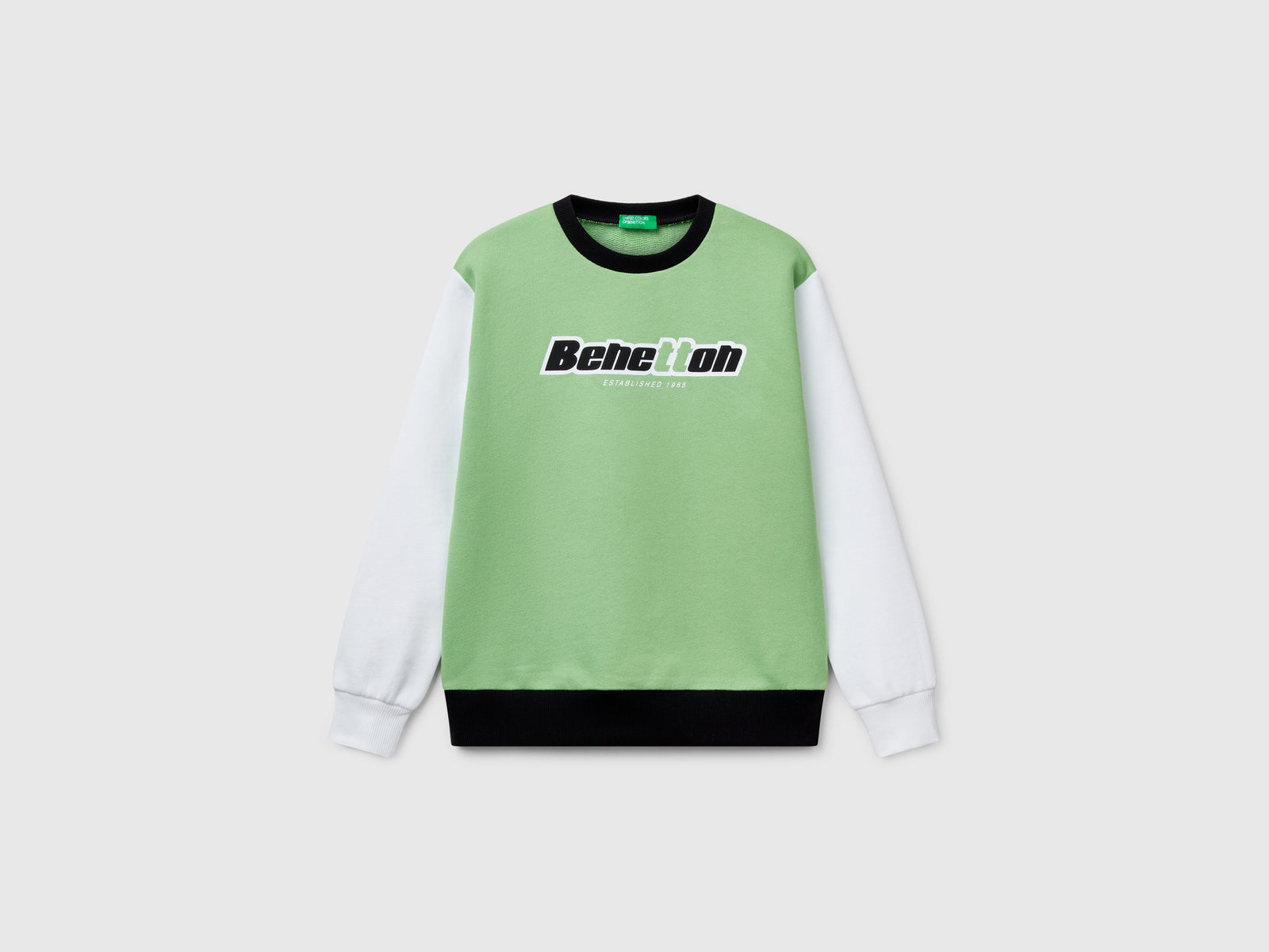 Felpa con stampa in puro cotone da bambino multi-color | Benetton Outlet