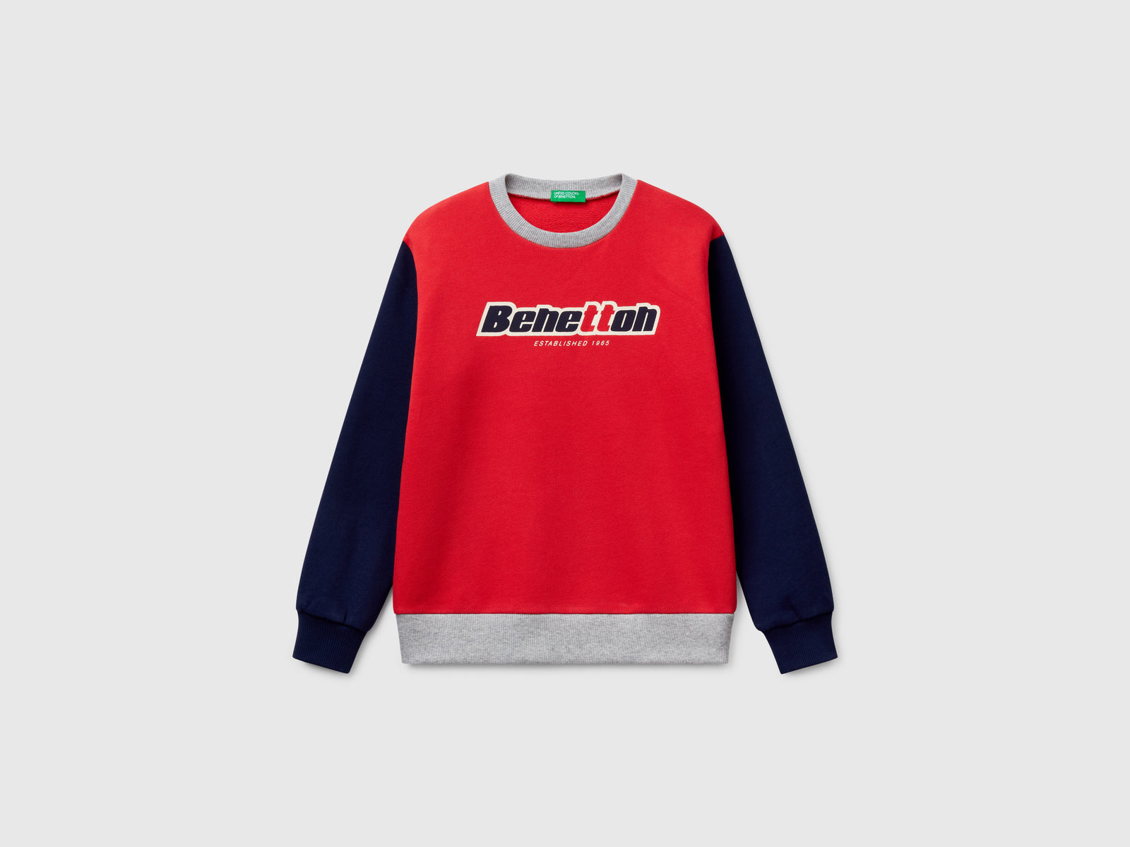 Felpa con stampa in puro cotone da bambino multi-color | Benetton Outlet