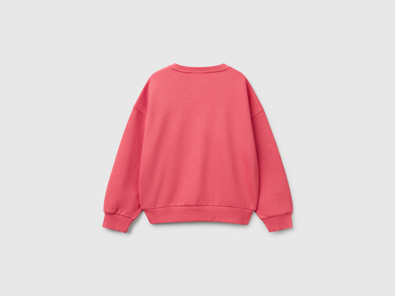 Felpa con paillettes da bambina salmone 2 | Benetton Outlet