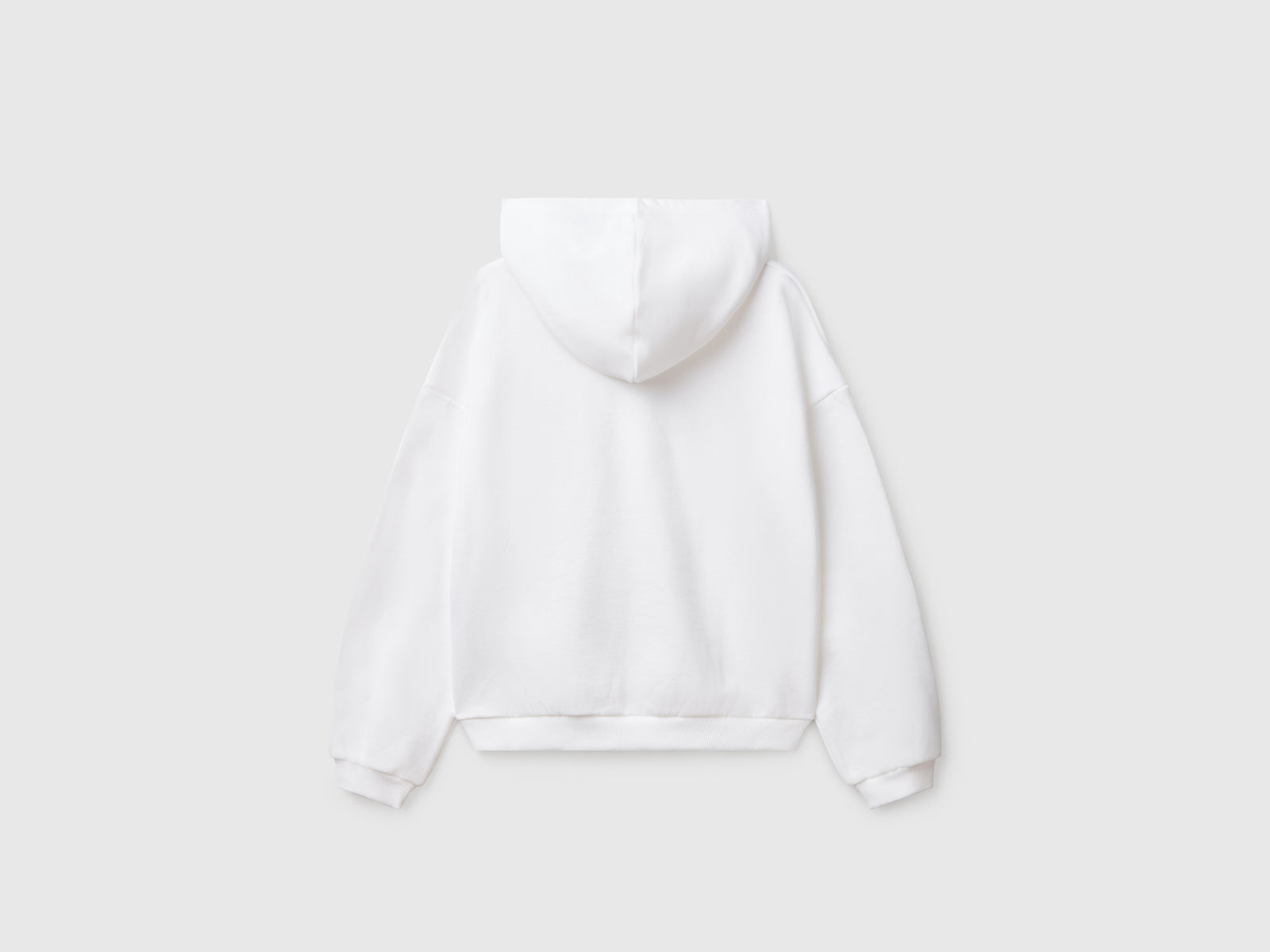 Felpa con stampa e cappuccio da bambina bianco 2 | Benetton Outlet