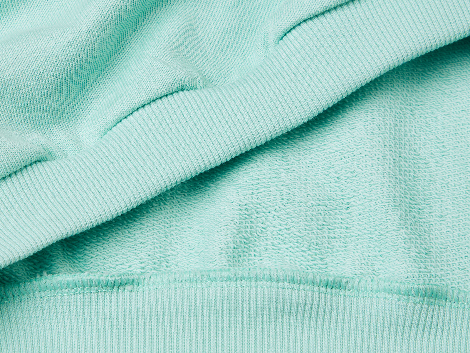Felpa con stampa e cappuccio da bambina verde acqua 3 | Benetton Outlet