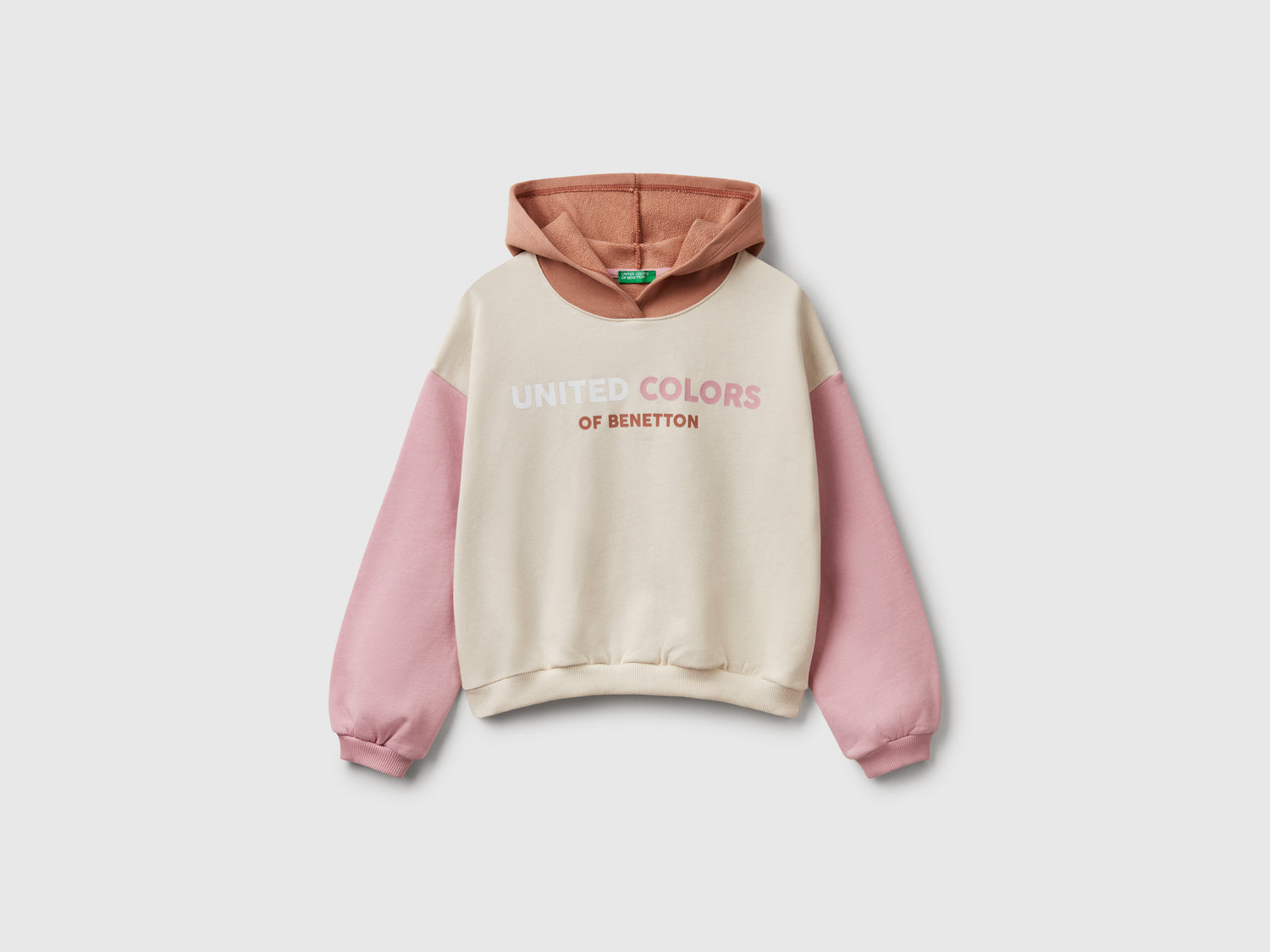 Felpa con stampa e cappuccio da bambina multi-color | Benetton Outlet