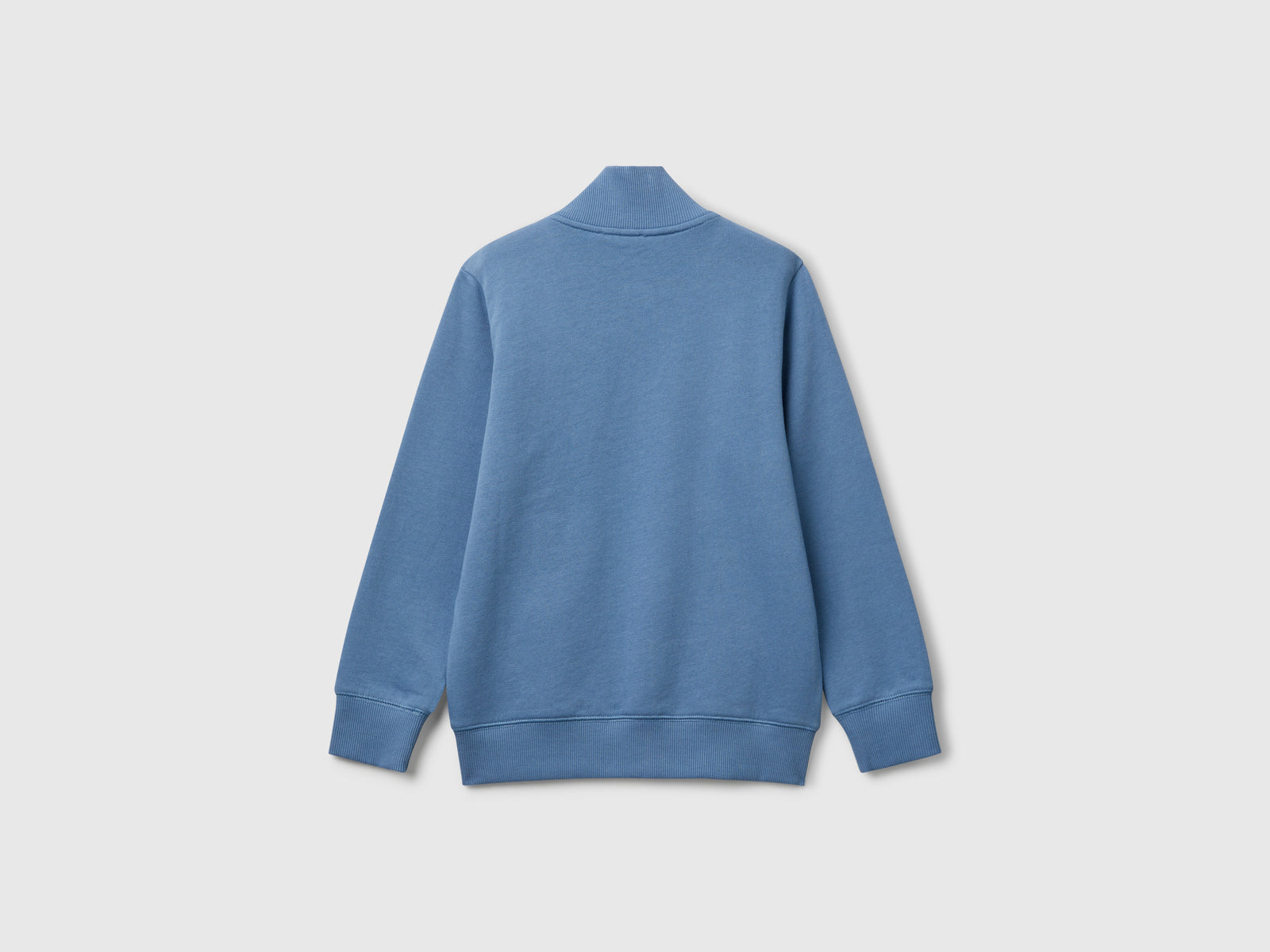 Felpa con zip in puro cotone da bambino azzurro 2 | Benetton Outlet