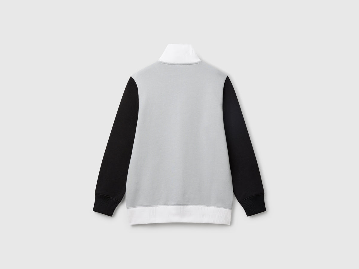 Felpa con zip in puro cotone