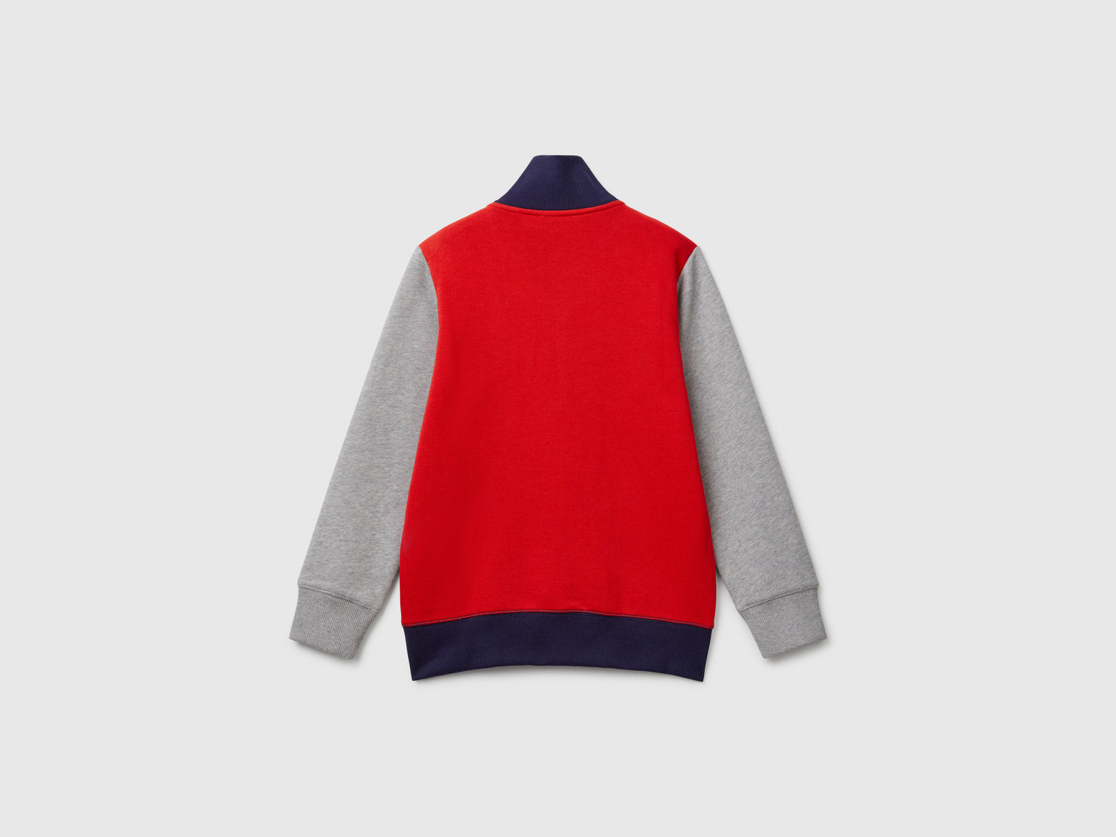 Felpa con zip in puro cotone da bambino rosso 2 | Benetton Outlet