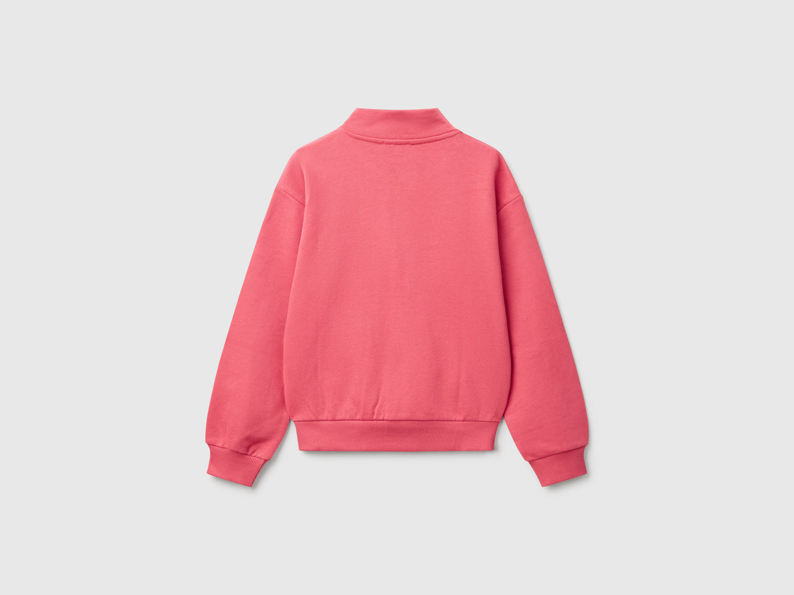 Felpa con zip e collo alto da bambina ciclamino 2 | Benetton Outlet